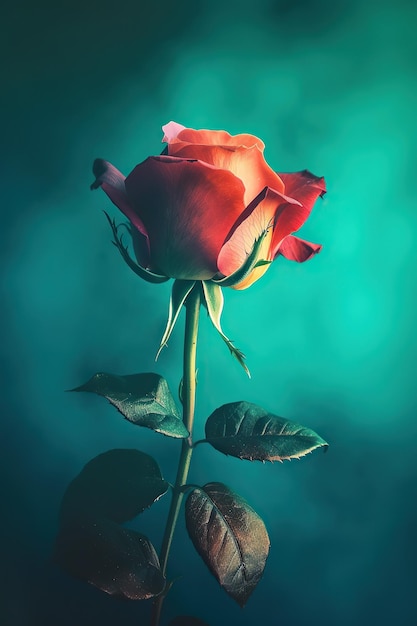 Roses symbolisant l'amour romantique en pleine floraison affiche de mariage floral vertical