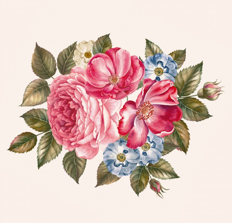 Photo rosier. motif de rose rose. dessins de mariage. peinture à l&#39;aquarelle. cartes de voeux.