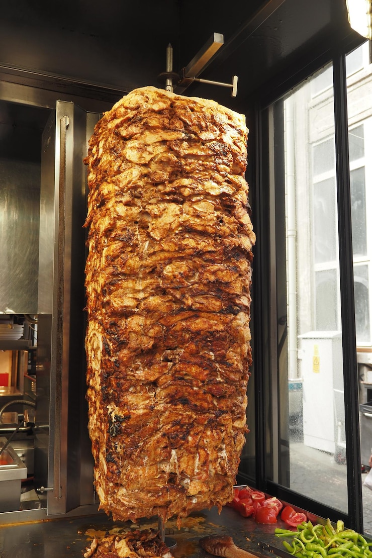 Photo rotation de la viande traditionnelle du gyroscope de près