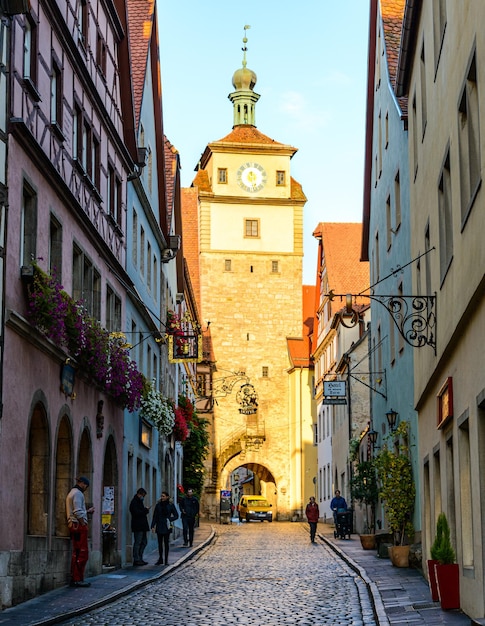 Rothenburg ob der Tauber en automne Bavière Bayern Allemagne