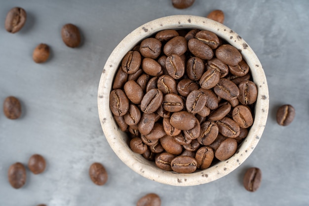 Rôti, café, grain, bol en céramique