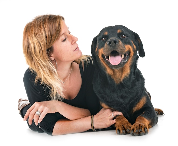 rottweiler et femme