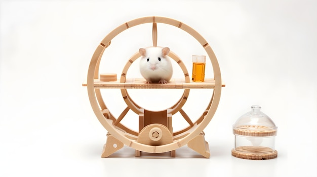 Roue et cage de hamster, une petite composition sur le thème des animaux de compagnie