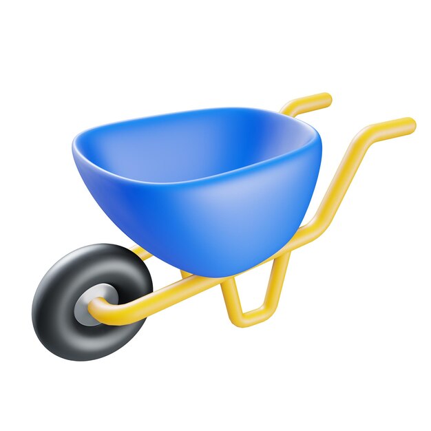 ROUE CHARIOT ICÔNE CONSTRUCTION 3D ILLUSTRATION CLIPART
