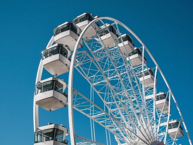 Photo une roue de ferris avec un ciel bleu en arrière-plan