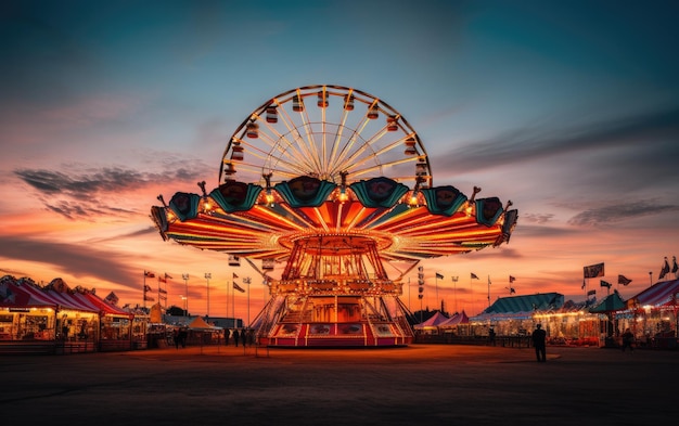 La roue de ferris du carnaval énergique.