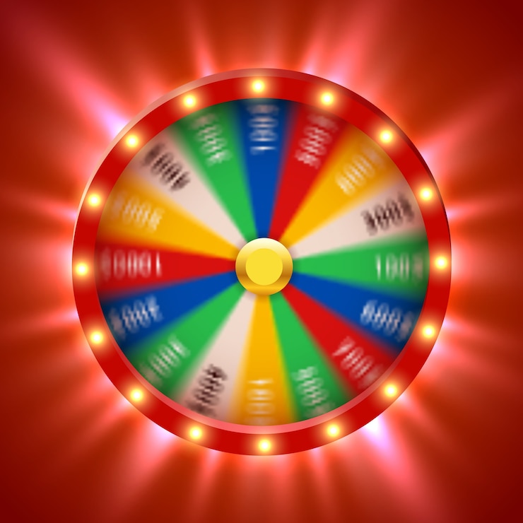 Photo roue de fortune tournante 3d réaliste. roulette chanceuse.