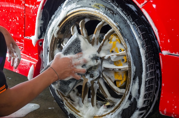 Roue de mousse de lavage de voiture