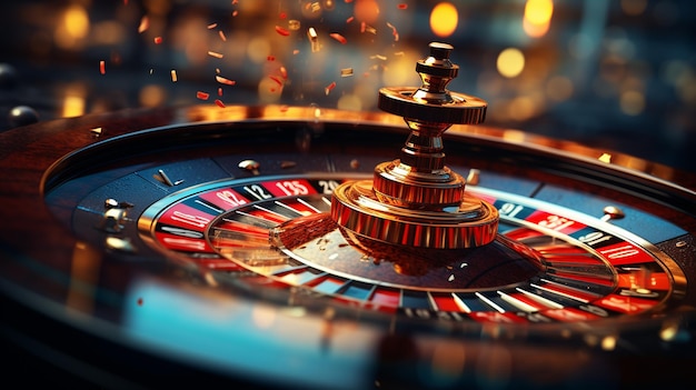 La roue de la roulette du casino en mouvement