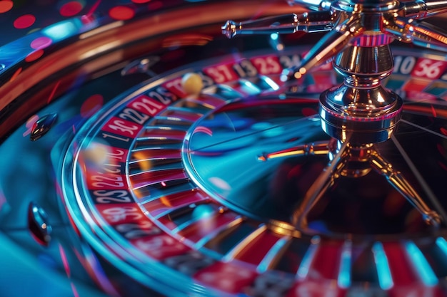 La roue de la roulette en rotation dynamique