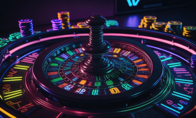 La roue de la roulette tourne dans le casino