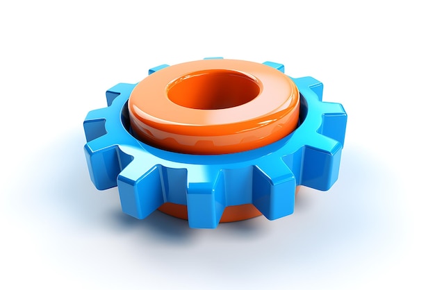 roue de vitesses bleue et orange 3d