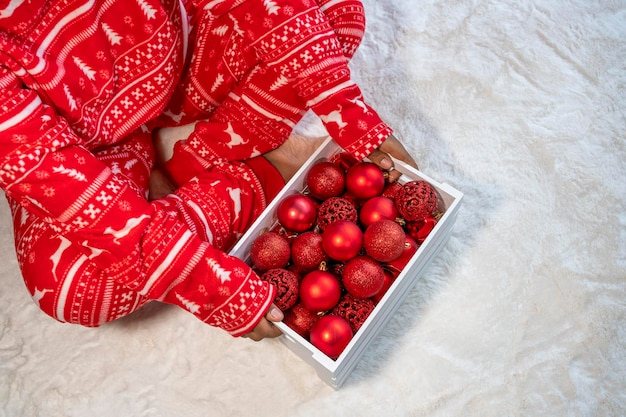 Photo rouge boules de noël