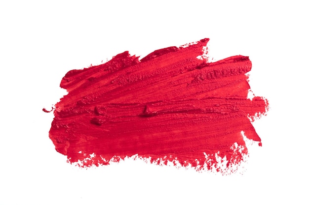 rouge à lèvres taché isolé sur fond blanc