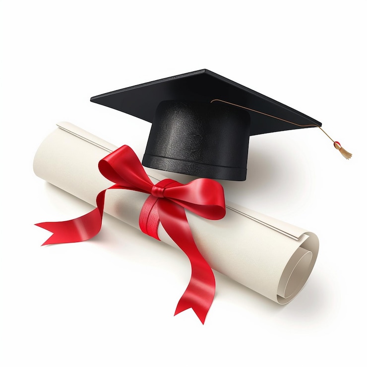 Photo le rouleau du certificat de diplôme