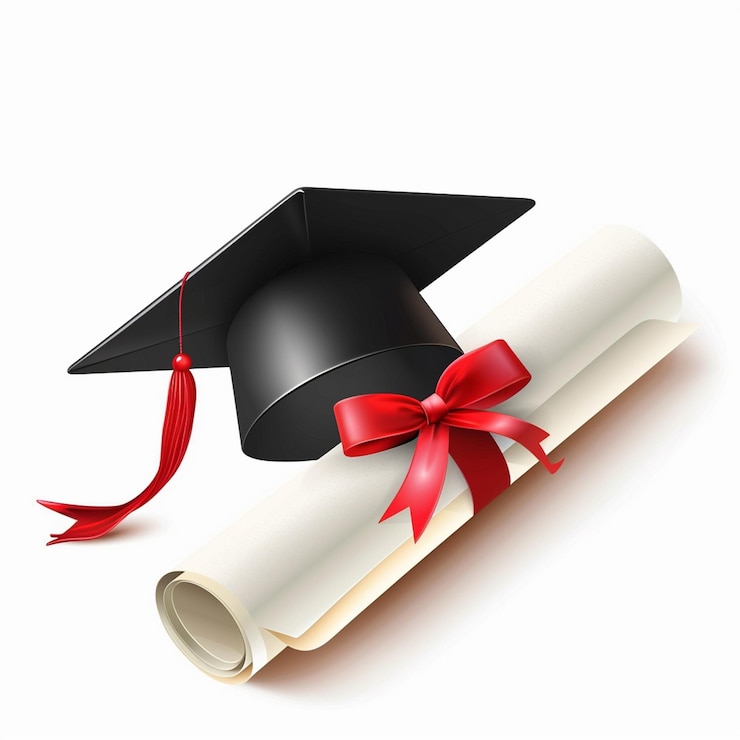 Photo le rouleau du certificat de diplôme