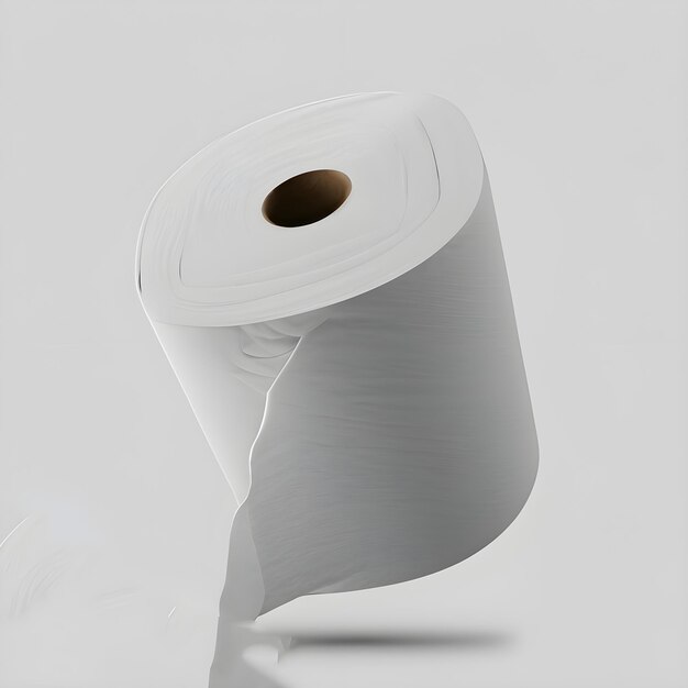 Un rouleau de papier hygiénique est montré avec un rouleau d'un papier toilette.