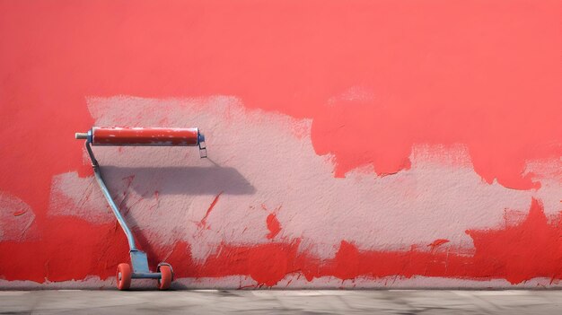 Un rouleau de peinture glissant sur un mur