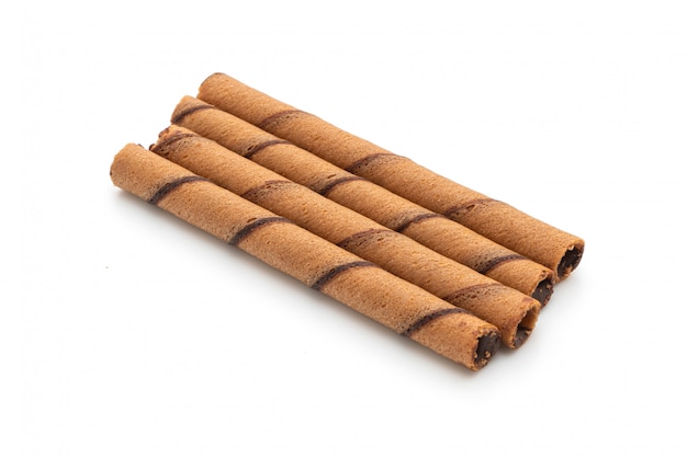 rouleaux de bâton de gaufrette au chocolat