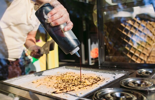 Rouleaux de crème glacée sautés au congélateur