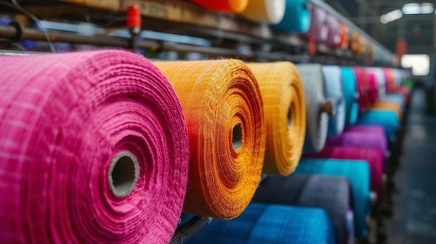 Rouleaux industriels de tissu de coton actif utilisés dans les vêtements et l'espace fabriqués à la machine
