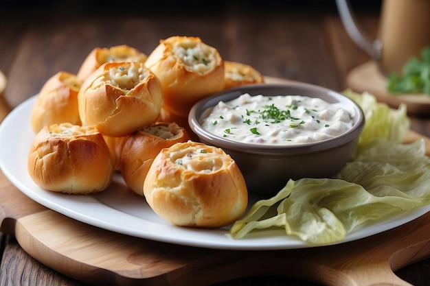 Rouleaux d'oignon croustillants avec sauce tartare