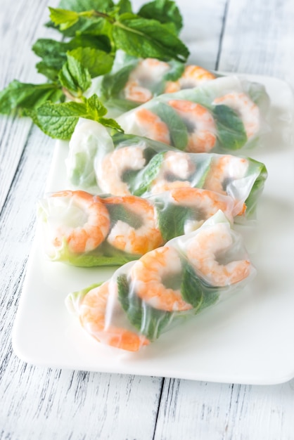 Rouleaux de papier de riz aux crevettes