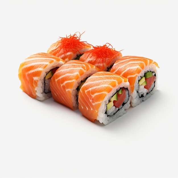 Rouleaux de sushi avec rouleau de crevettes avocat californien cuisine japonaise saine