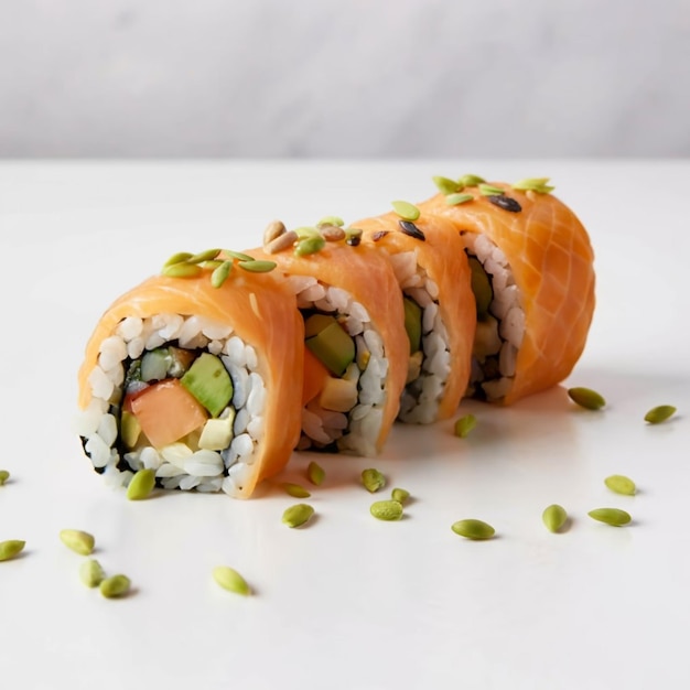 Des rouleaux de sushi végétaliens