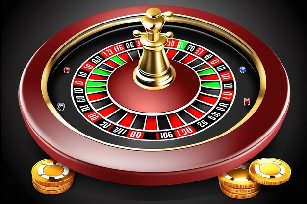 Roulette de casino dans le style noir et rouge avec des effets