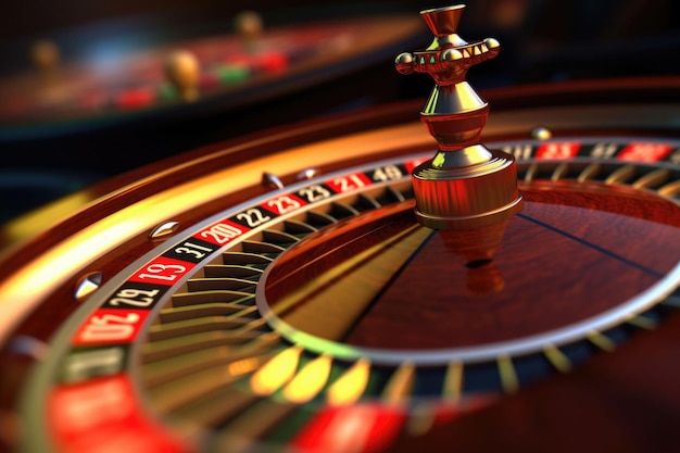 Roulette de casino Table de roulette en gros plan au casino Generative AI