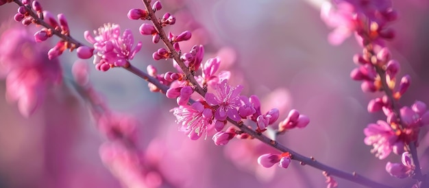 Les rousses rouges de l'Est fleurissent au début de la saison printanière