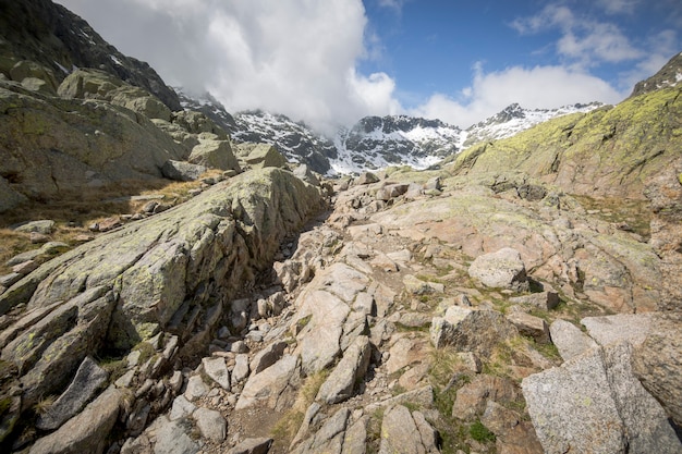 Route D'alpinisme De La Plate-forme De Gredos Au Grand Lagon. Circo De Gredos à Avila, Castille Et Leon.