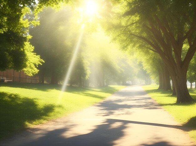 Photo une route avec un arbre au milieu