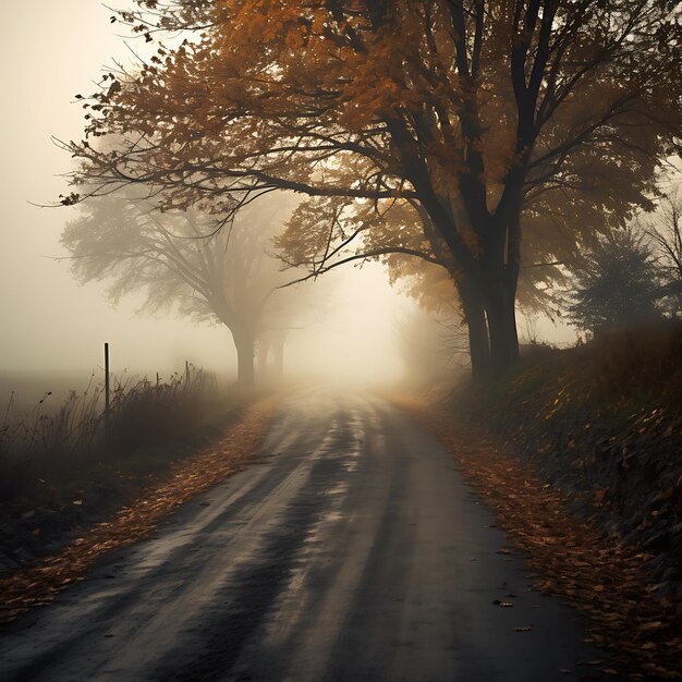 Photo une route avec un arbre