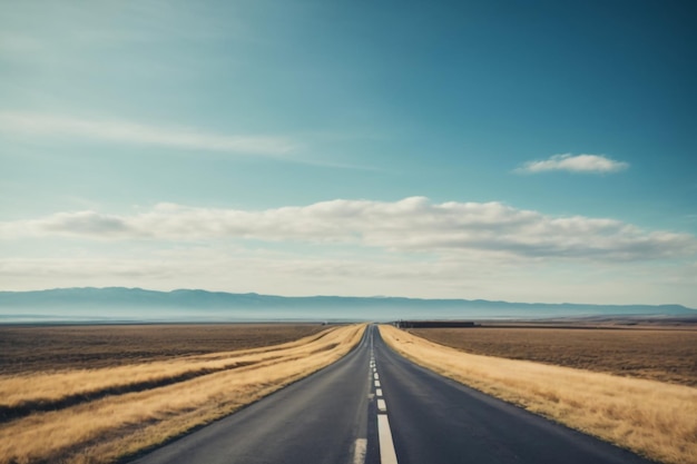 La route d'asphalte et le ciel