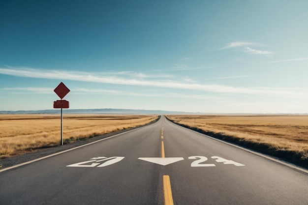 La route d'asphalte et le ciel