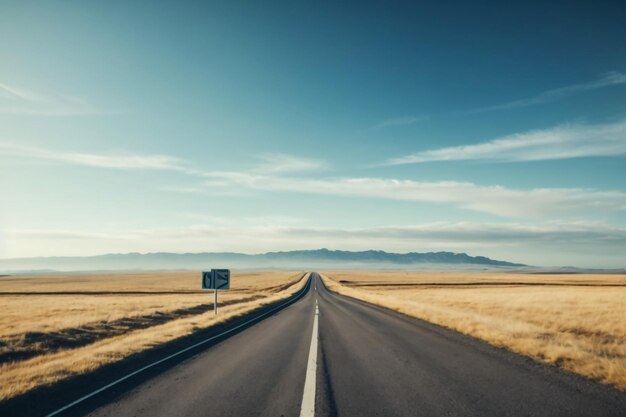 La route d'asphalte et le ciel