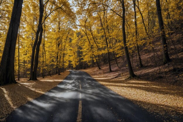 Photo la route d'automne dans la forêt