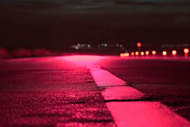 Route aux couleurs rose néon Generative AIx9