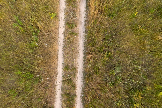 route de campagne vue d'en haut vue aérienne