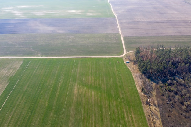 route de campagne vue d'en haut vue aérienne