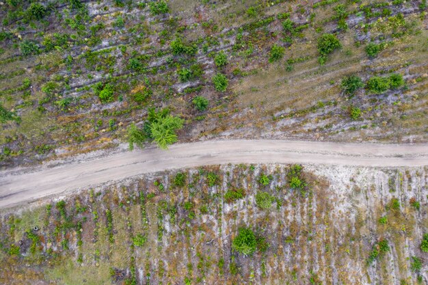 route de campagne vue d'en haut vue aérienne