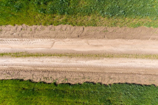 route de campagne vue d'en haut vue aérienne