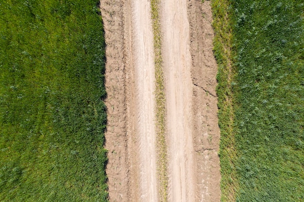 route de campagne vue d'en haut vue aérienne