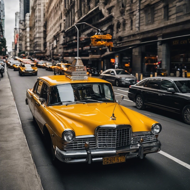 Photo sur la route les chauffeurs de taxi fournissant des services de transport urbain professionnels et efficaces