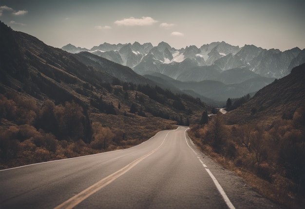 La route dans les montagnes