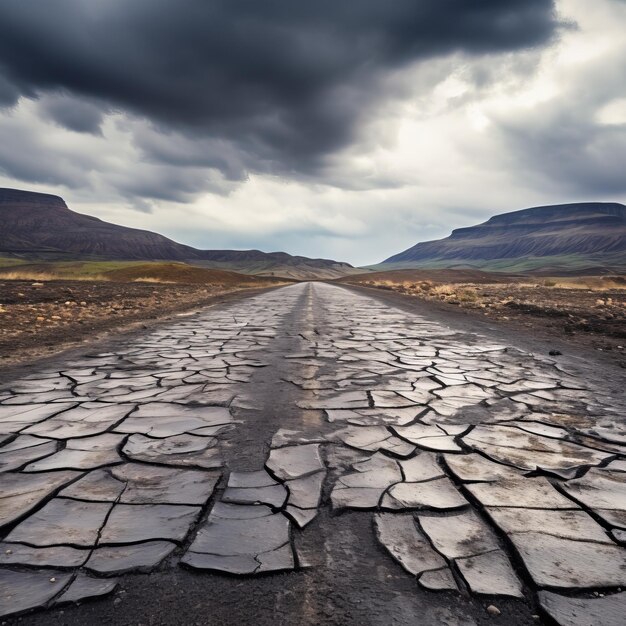 Une route droite et vide