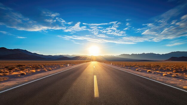 La route du ciel avec le soleil