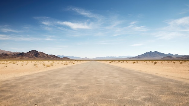 Route du désert vide horizontale avec espace de copie
